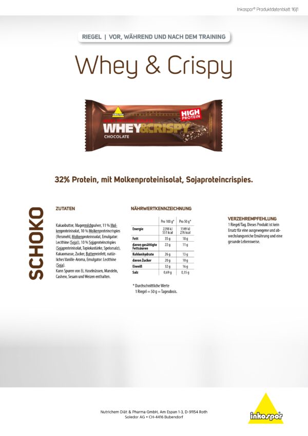 Produktbild X-TREME Whey & Crispy-Riegel Chocolate, 25 x 50 g