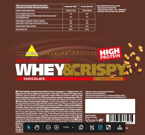 Produktbild X-TREME Whey & Crispy-Riegel Chocolate, 25 x 50 g