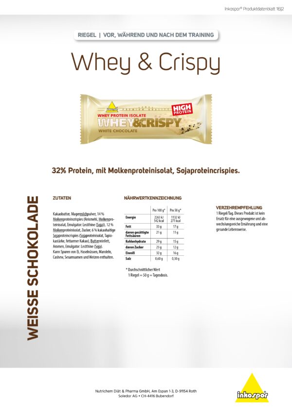Produktbild X-TREME Whey & Crispy-Riegel White Chocolate, 25 x 50 g