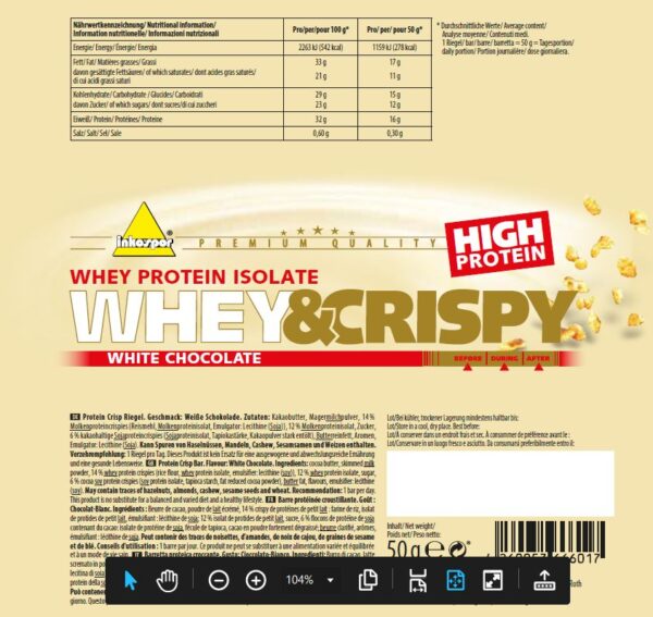 Produktbild X-TREME Whey & Crispy-Riegel White Chocolate, 25 x 50 g