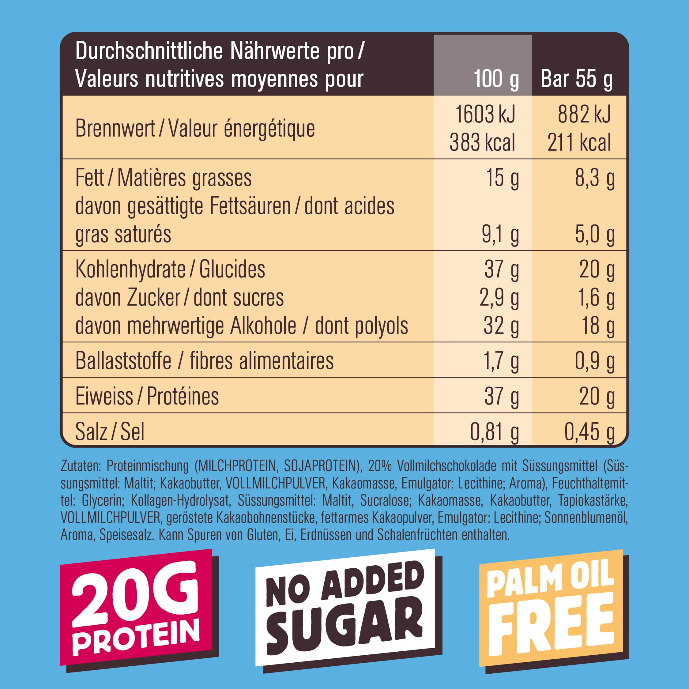 Produktbild CHIEFS Protein Bar, Crispy Cookie, 12 x 55 g