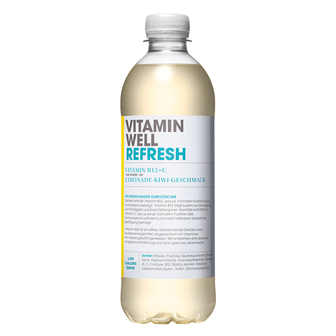 Produktbild Vitamin Well Refresh Limonade-Kiwi, 12 x 500 ml