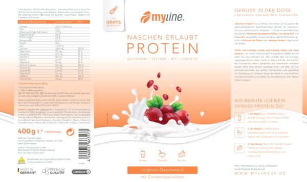 Produktbild MyLine-Eiweiss Joghurt-Cranberry, 400 g